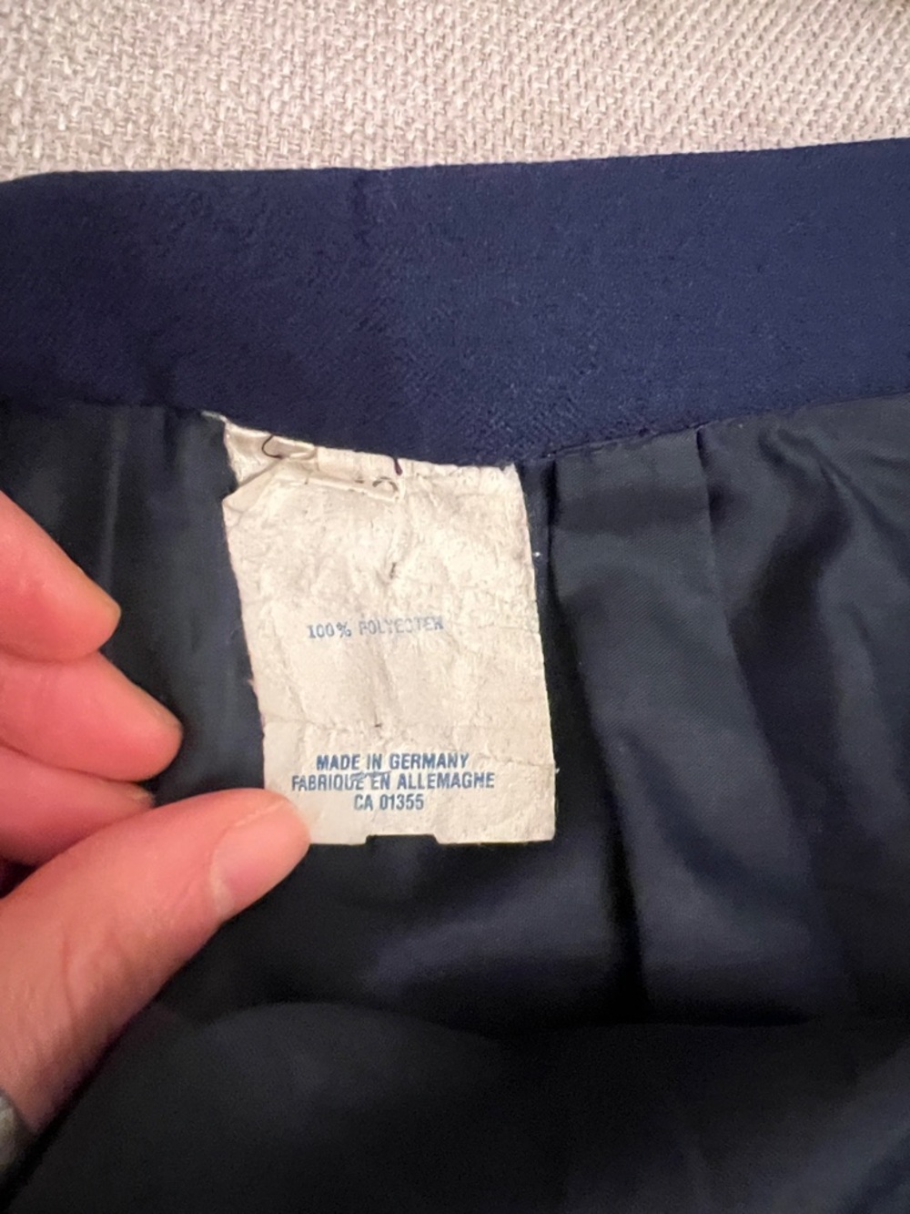 Vintage Pleated Navy Midi Skirt - Picture 2 of 5